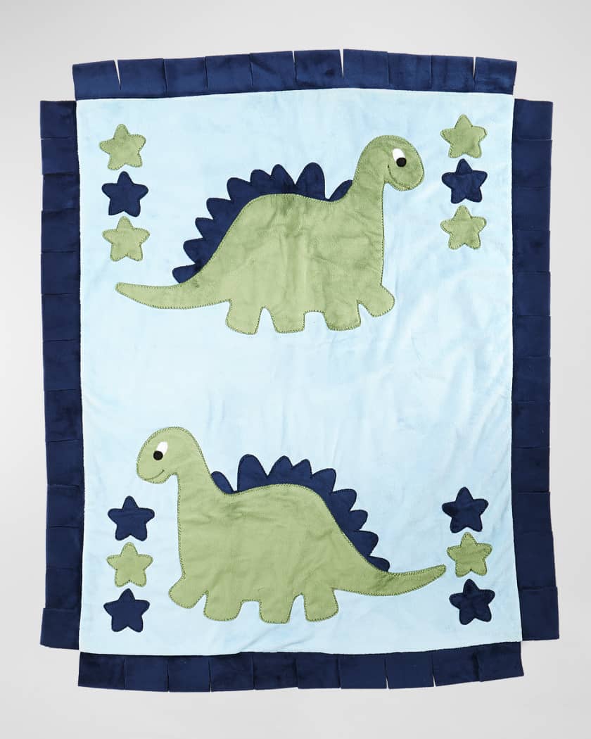 Boogie Baby Plush Dino The Dinosaur Blanket Blue Green Neiman Marcus