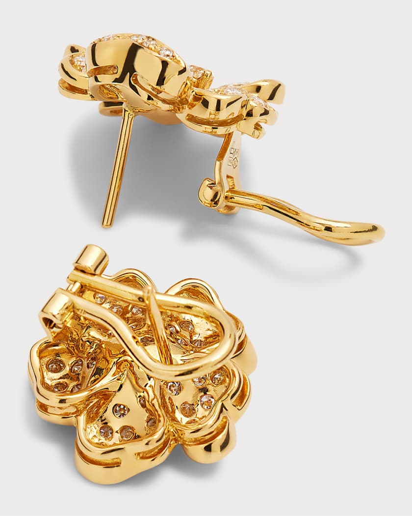 Louis Vuitton Diamond Stud Earrings 18k Yellow Gold – Opulent Jewelers