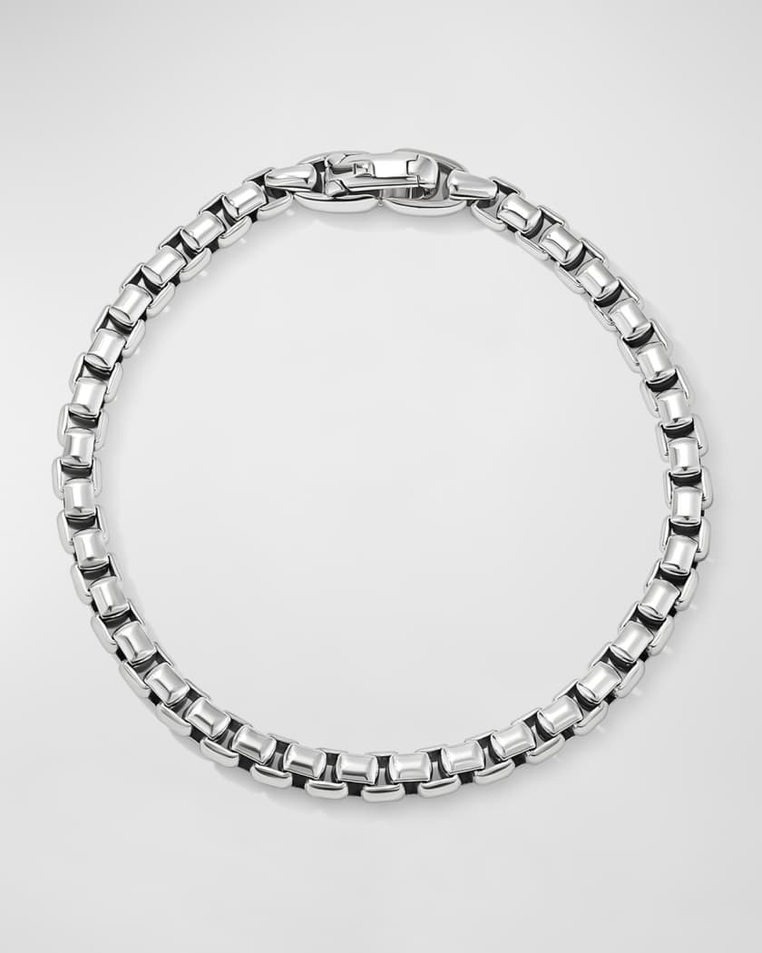 Box Chain Bracelet in Sterling Silver, 4mm