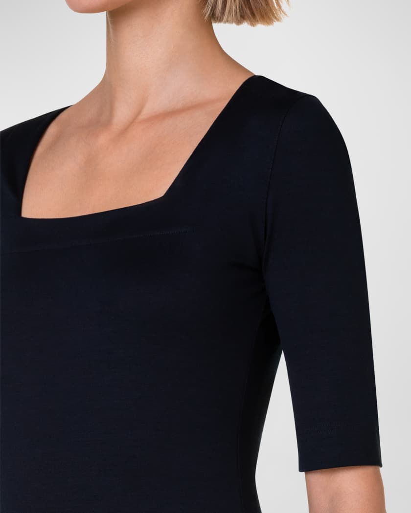 AKRIS punto ノースリーブトップス サイズ8 黒 Akris punto Square-Neck Jersey Top | Neiman Marcus