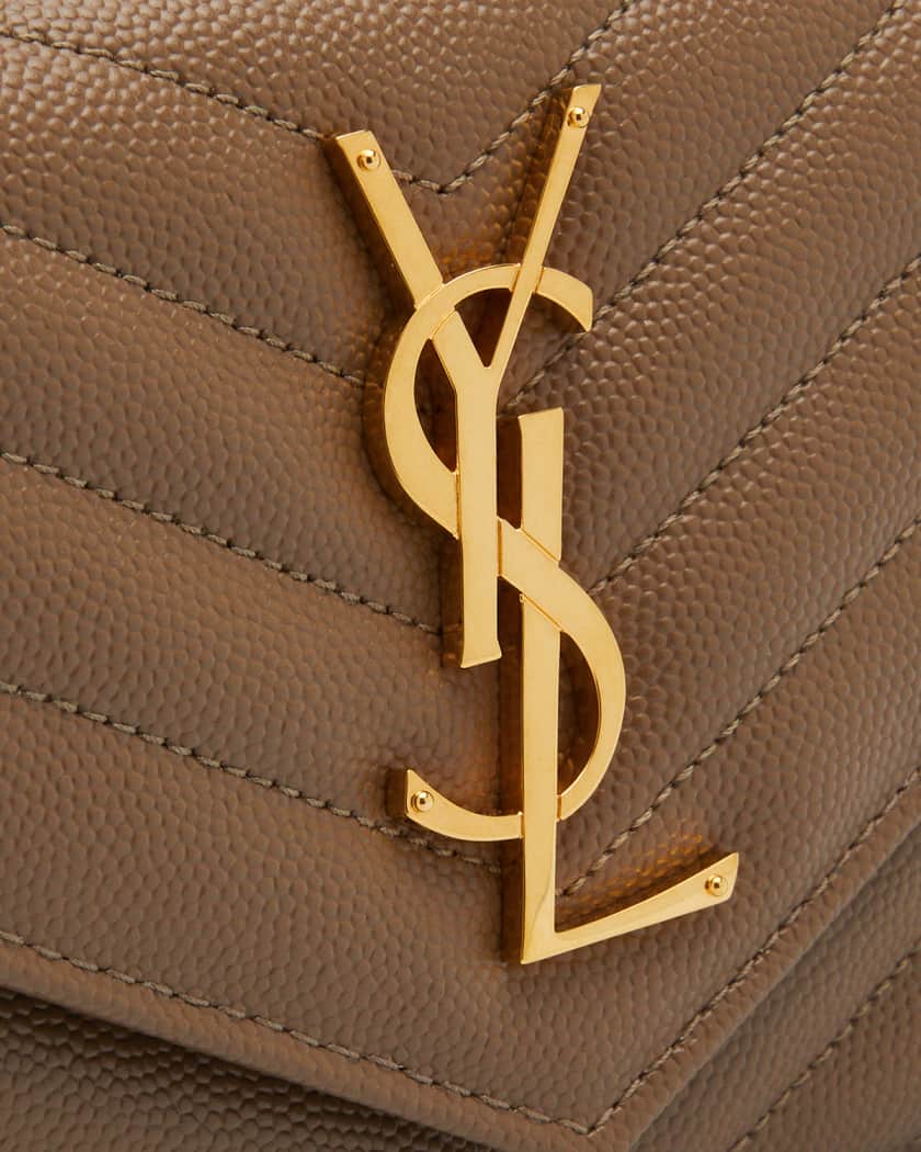 Saint Laurent Monogram Logo Leather Flap Wallet Nero