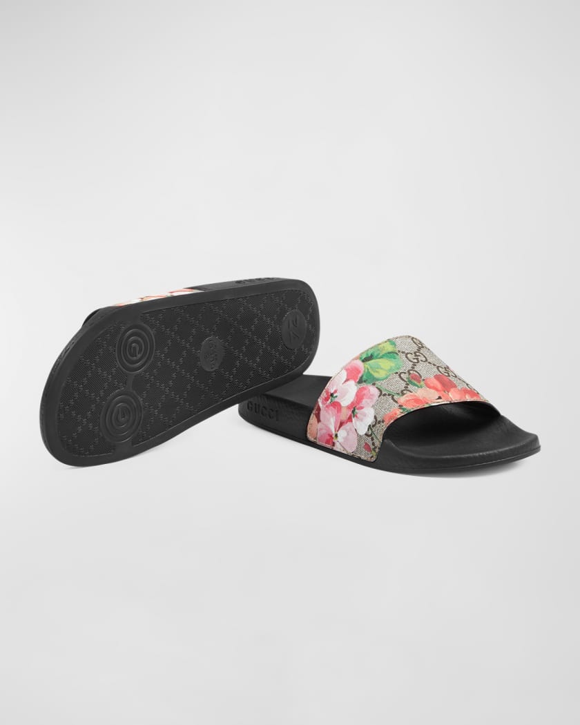 Shop Gucci GG Blooms Supreme Slide Sandals