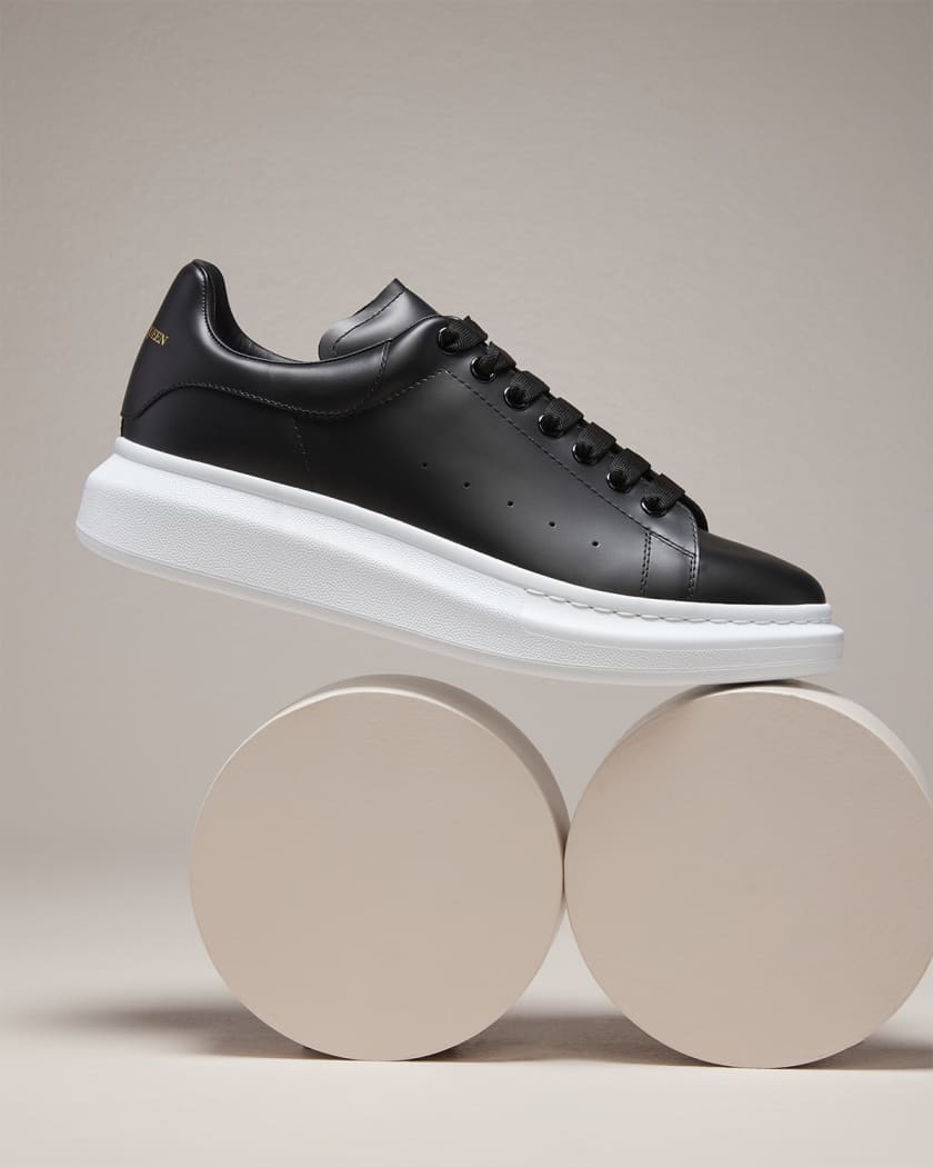 ALEXANDER MCQUEEN Oversized Sneakers in Black Leather (40) - More
