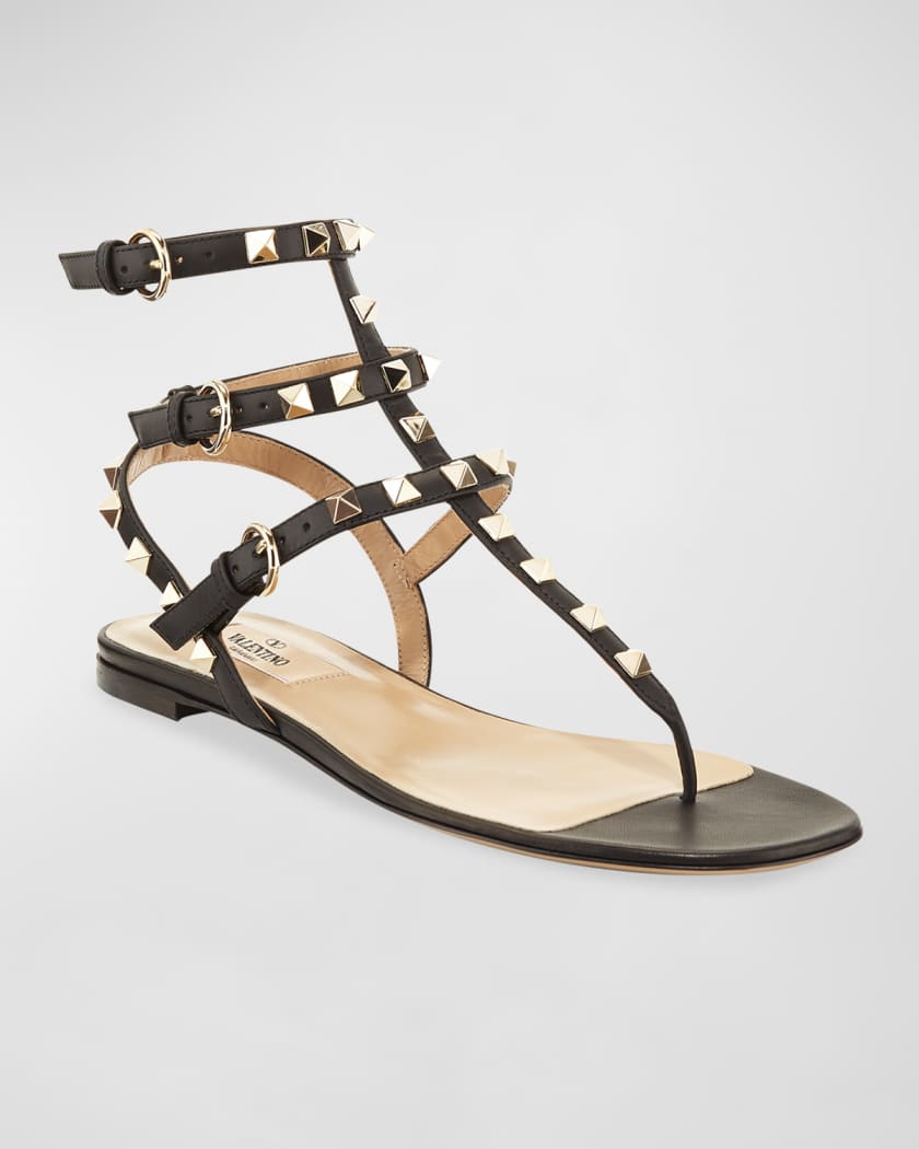 Valentino flat sandals black shop