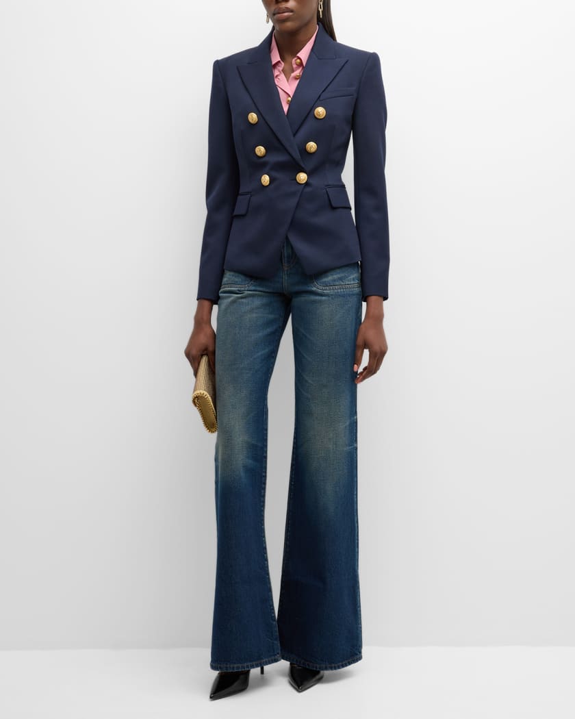 Golden Button Wool Twill Blazer - Women - Ready-to-Wear