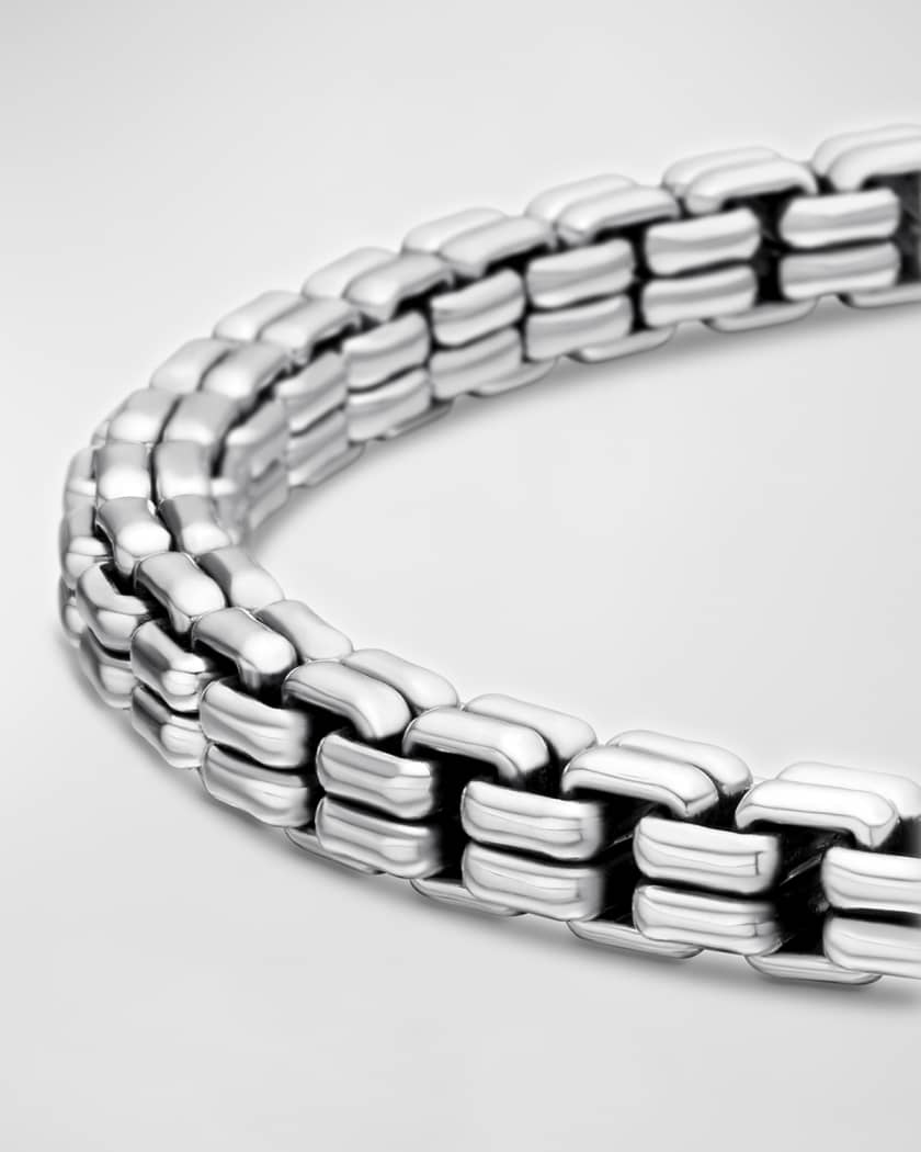 Men's Double Box Chain Bracelet in Silver, 4mm