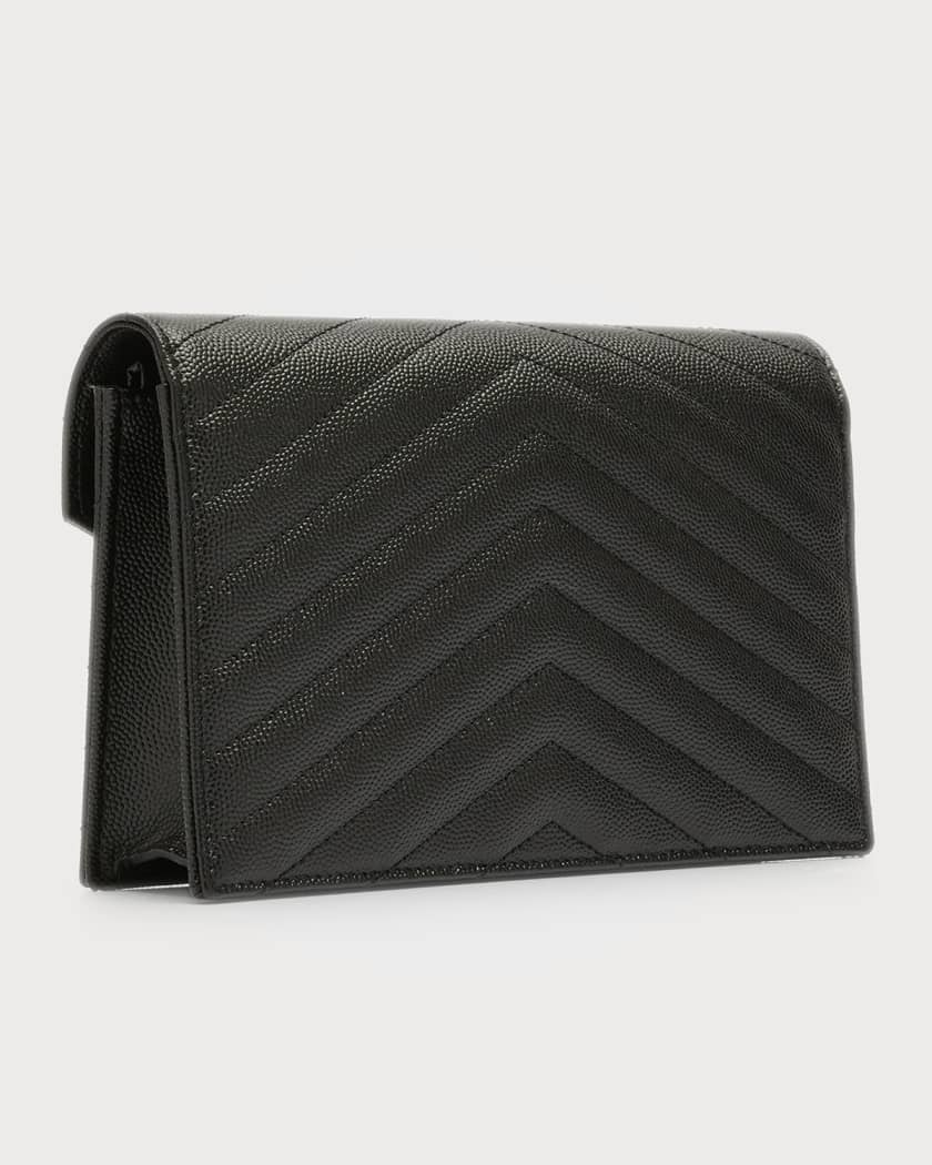 Green Grained Calfskin Envelope Wallet-On-Chain (WOC)