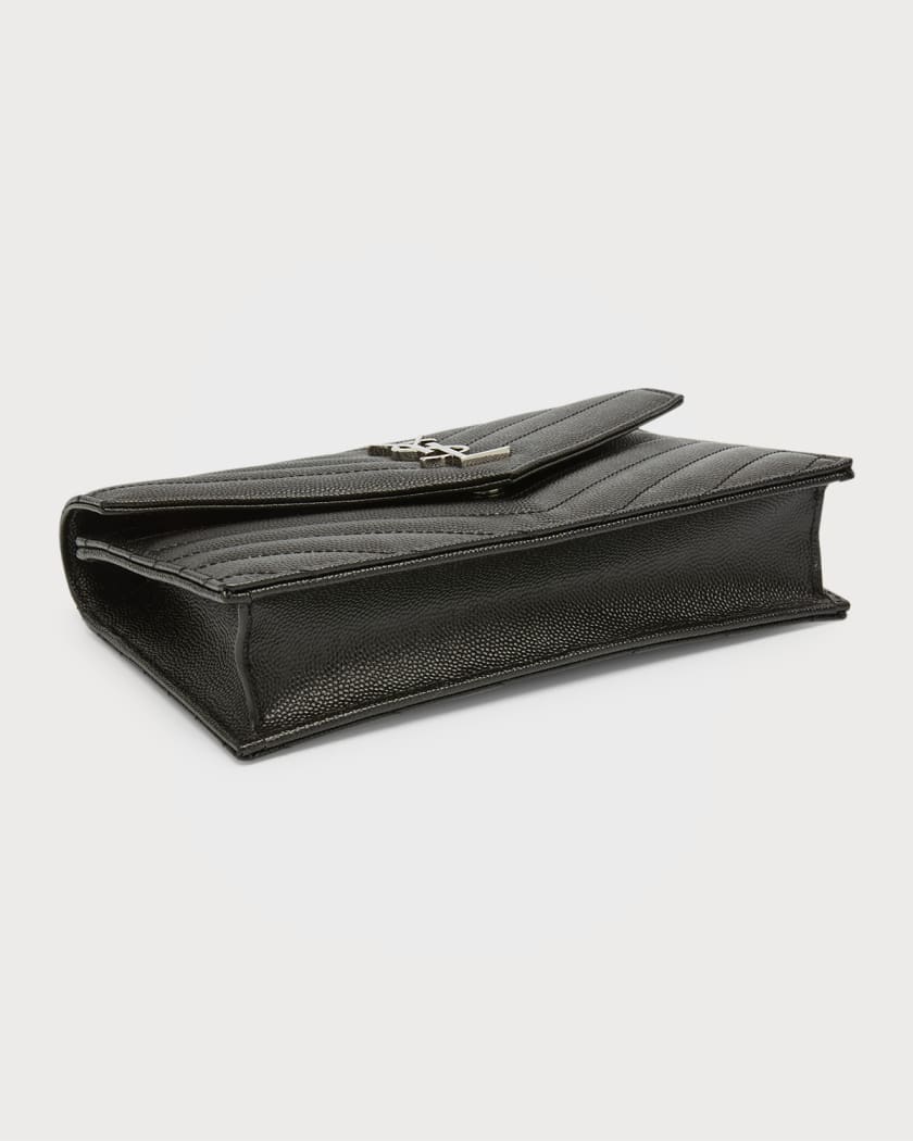 ENVELOPE CHAIN WALLET in MIX MATELASSÉ grain de poudre embossed leather, Saint  Laurent