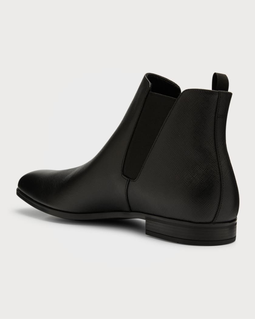 Men's Prada Saffiano Leather Chelsea Boot Nero