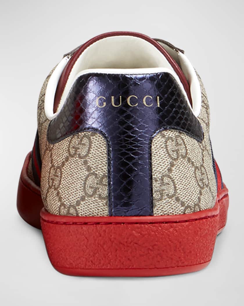 Gucci Double GG Red Bottom Sneaker Limited Edition Snake Skin