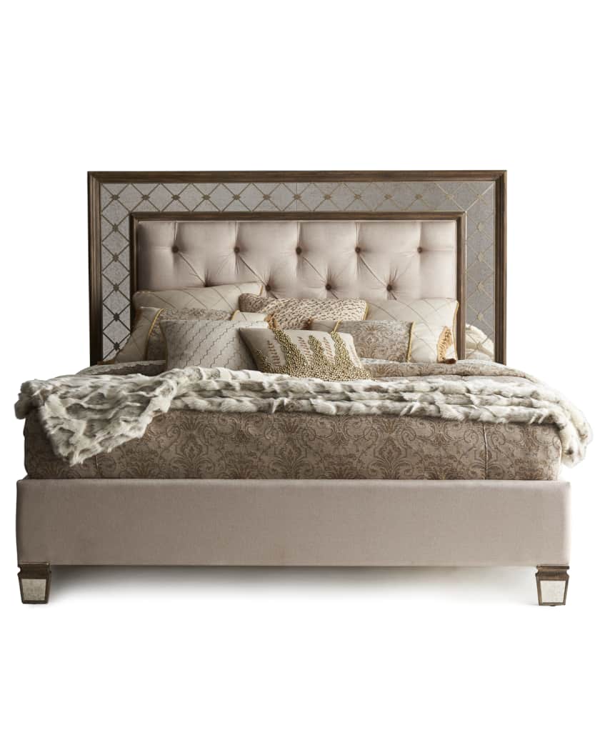 Hooker Furniture Sanctuary King Mirrored Upholstered Bed