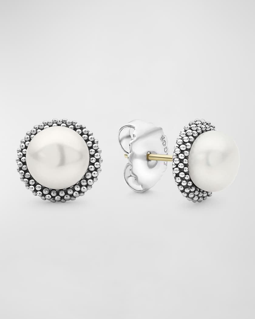 LAGOS 8.5mm Pearl Caviar Earrings Neiman Marcus