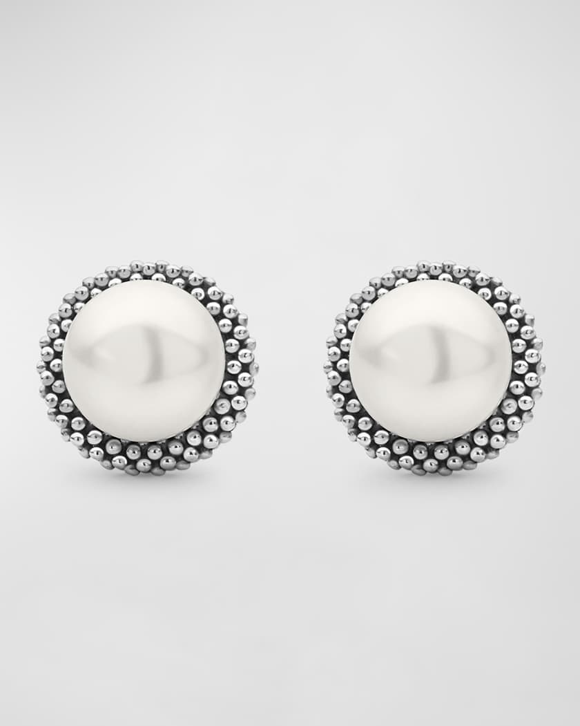 LAGOS Caviar Pearl Front-Back Stud Earrings