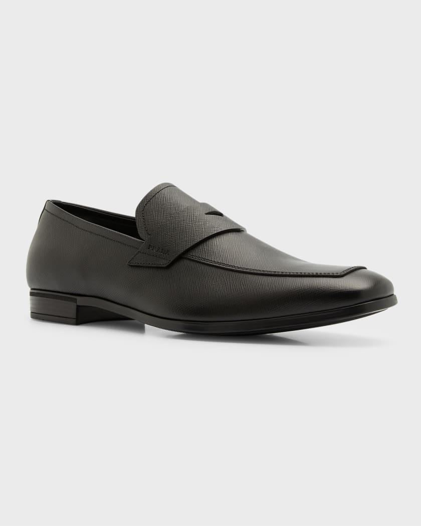 Prada Saffiano Leather Penny Loafer | Neiman Marcus