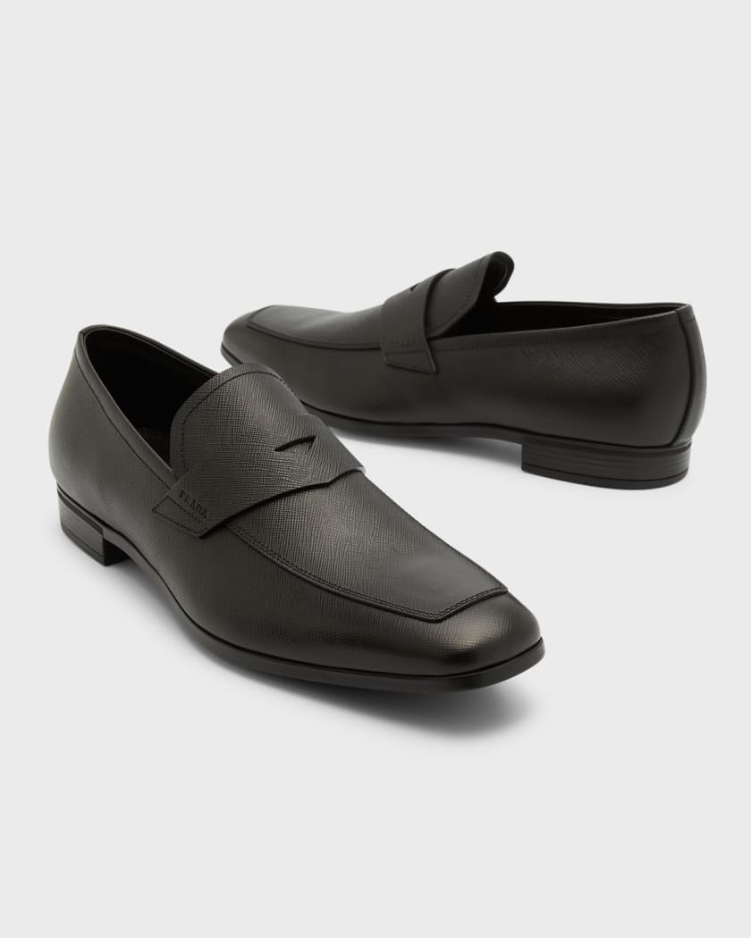 Saffiano leather loafers best sale