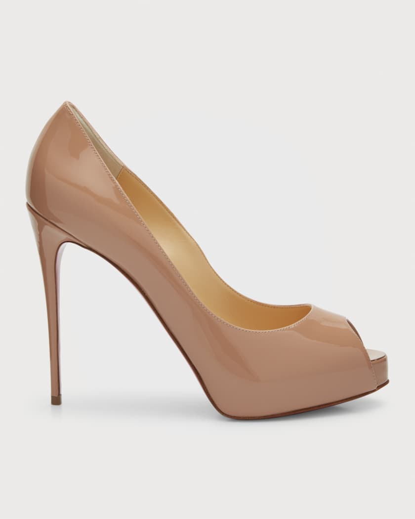 Christian Louboutin Patent Leather New Very Prive Pumps 120 - Nude - 37.5
