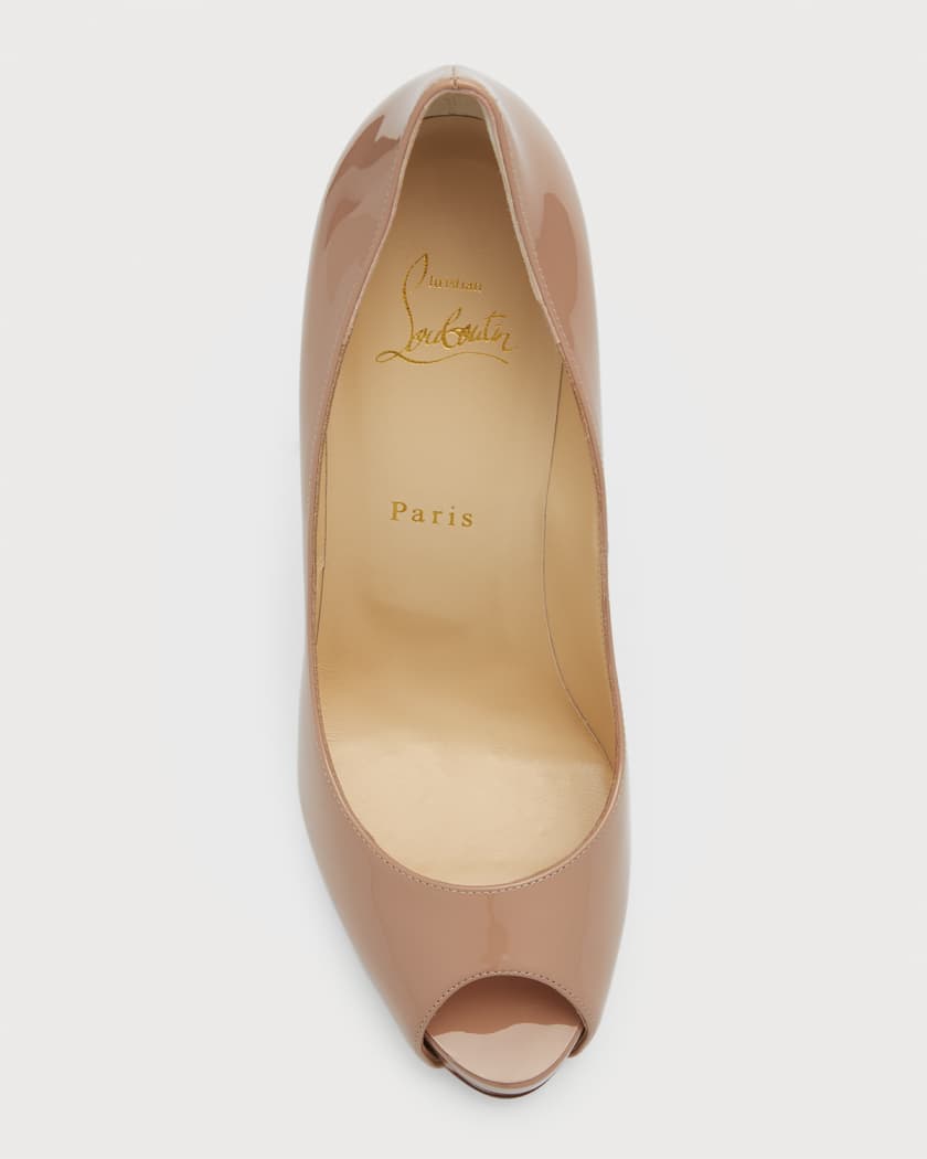 Christian Louboutin Patent Leather New Very Prive Pumps 120 - Nude - 37.5