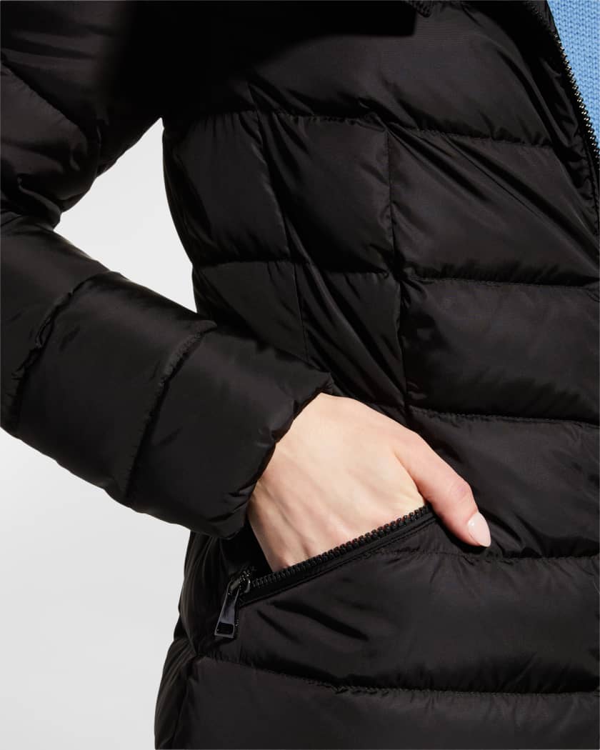 Moncler Flammette High-Neck Puffer Coat | Neiman Marcus