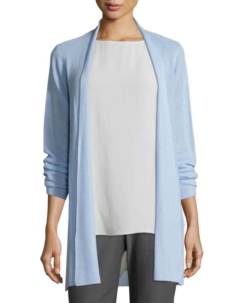 Plus Size Sleek Ribbed Long Cardigan Morning Glory