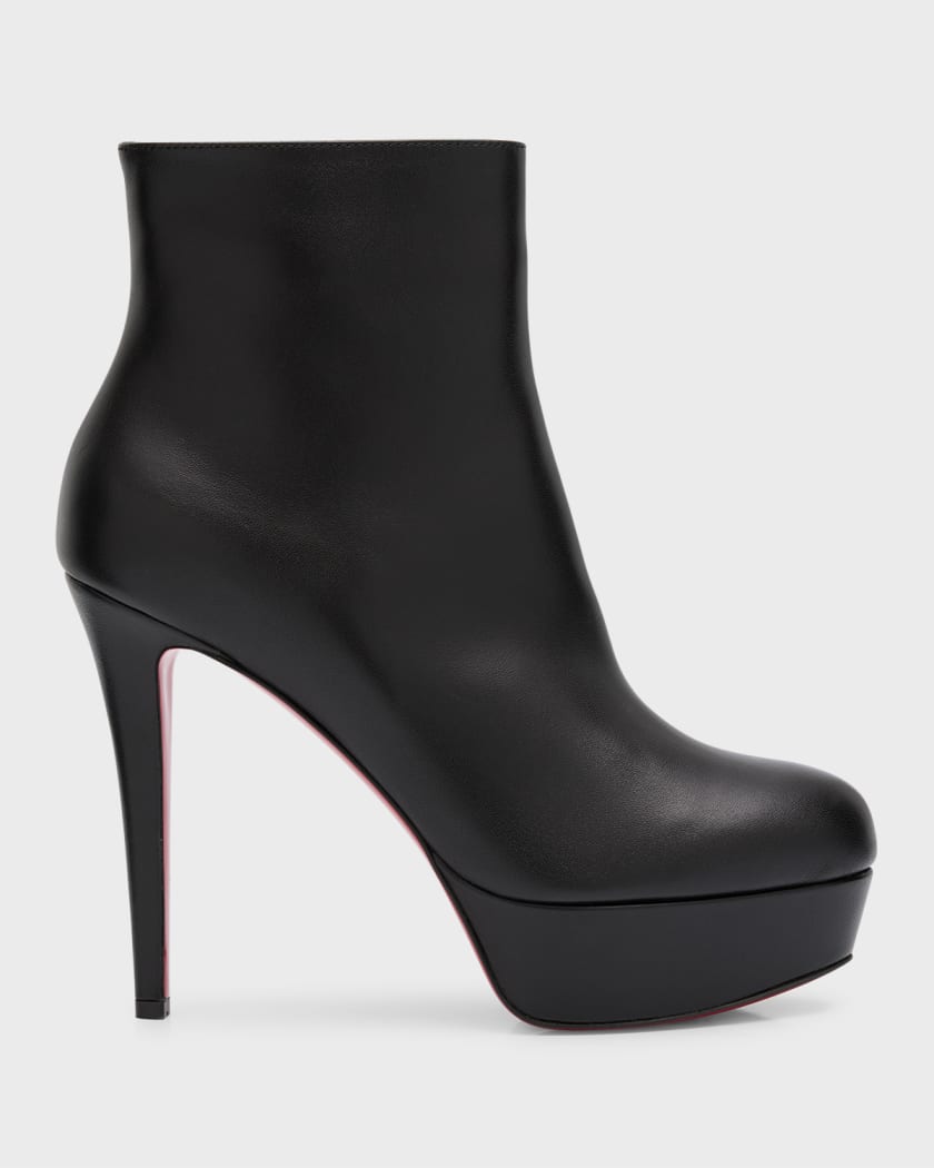 Christian Louboutin Bianca Leather Red Sole Platform Booties