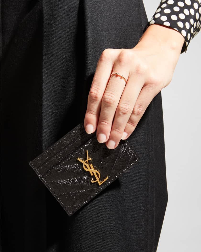 Get that luxurious look with this YSL card holder with gold hardware, , Yves  Saint Laurent