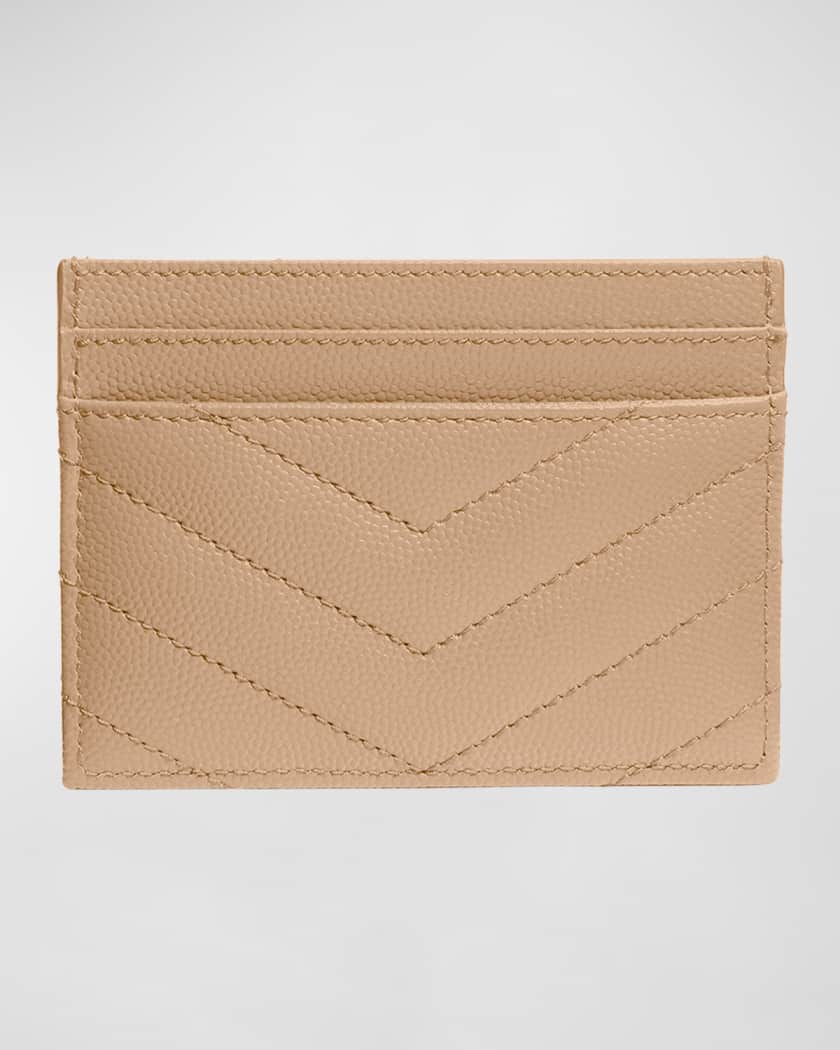 YSL Monogram Card Case in Grained Leather