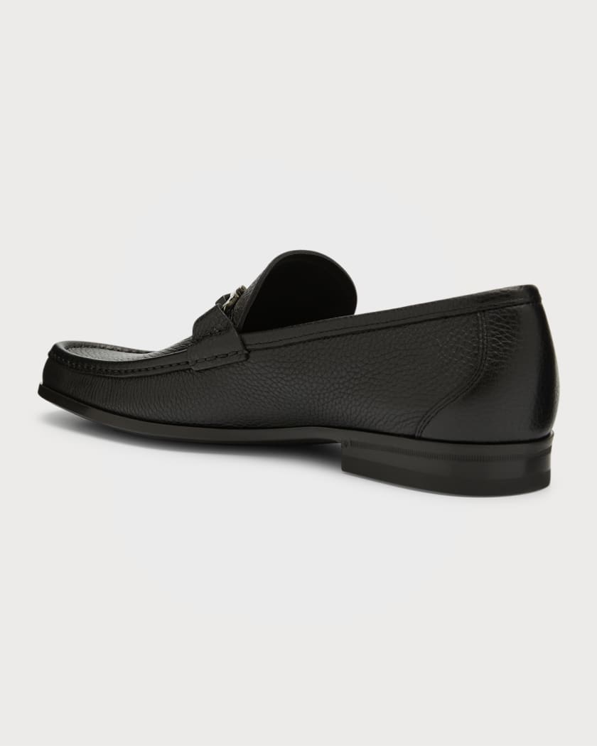 Ferragamo Men's Grandioso Grained Calfskin Gancini Loafer - Bergdorf Goodman