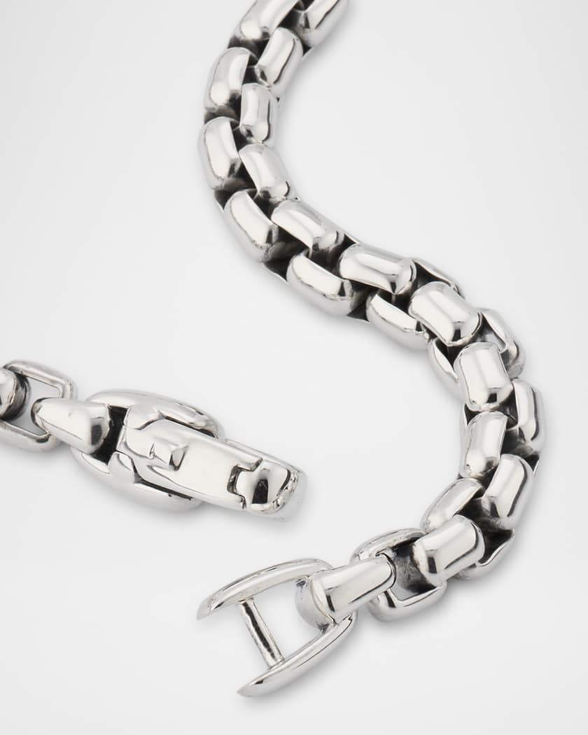 Men's Large Box Chain Bracelet in Silver, 5mm
