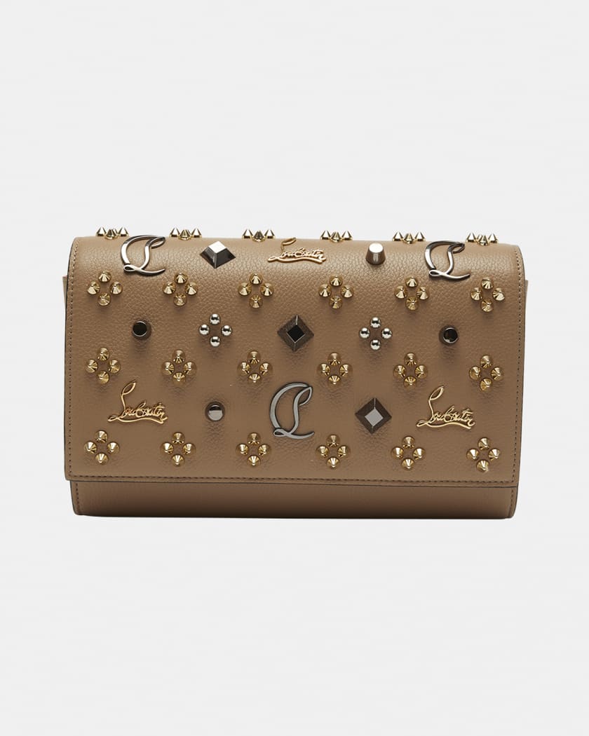 Paloma Clutch in Leather with Loubinthesky Spikes