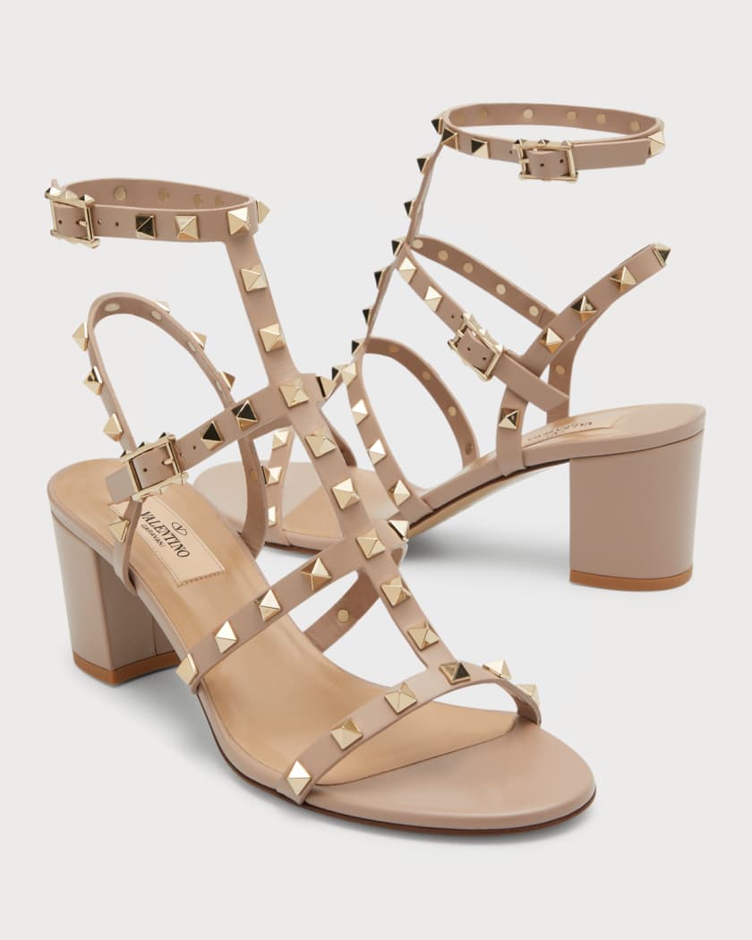 Valentino rockstud block heels shop