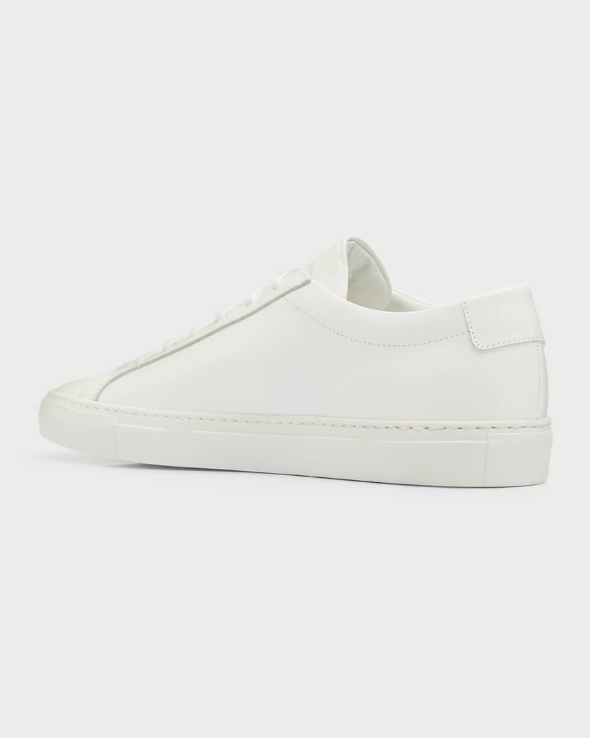 Men's Achilles Leather Low-Top Sneakers, White