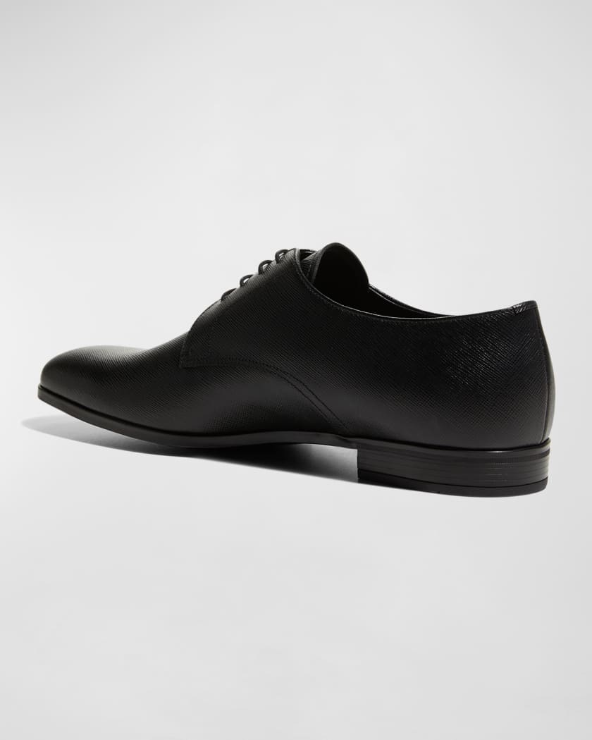 Prada Men's Saffiano Leather Lace-Ups | Neiman Marcus