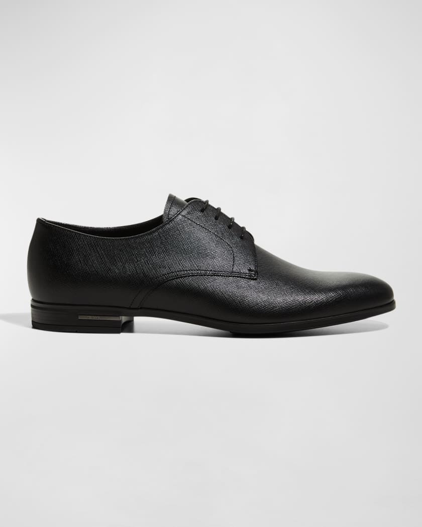 Prada Saffiano Leather Lace-Ups | Neiman Marcus