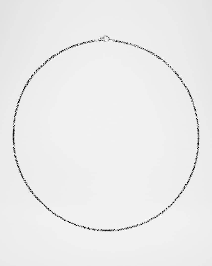 Men's Box Chain Necklace in Silver, 2.7mm, 20"L