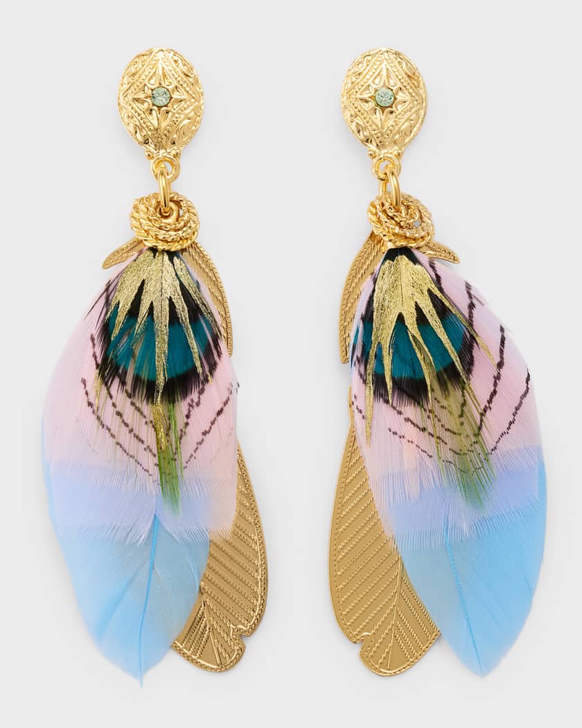 Gas bijoux feather earrings top