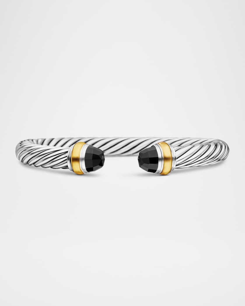 Classic Cable Bracelet in Sterling Silver with 18K Yellow Gold