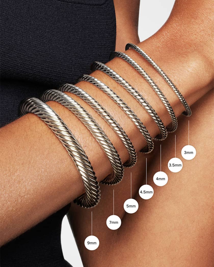 David Yurman Cable Bracelet with Gemstone and 14K Gold in Silver