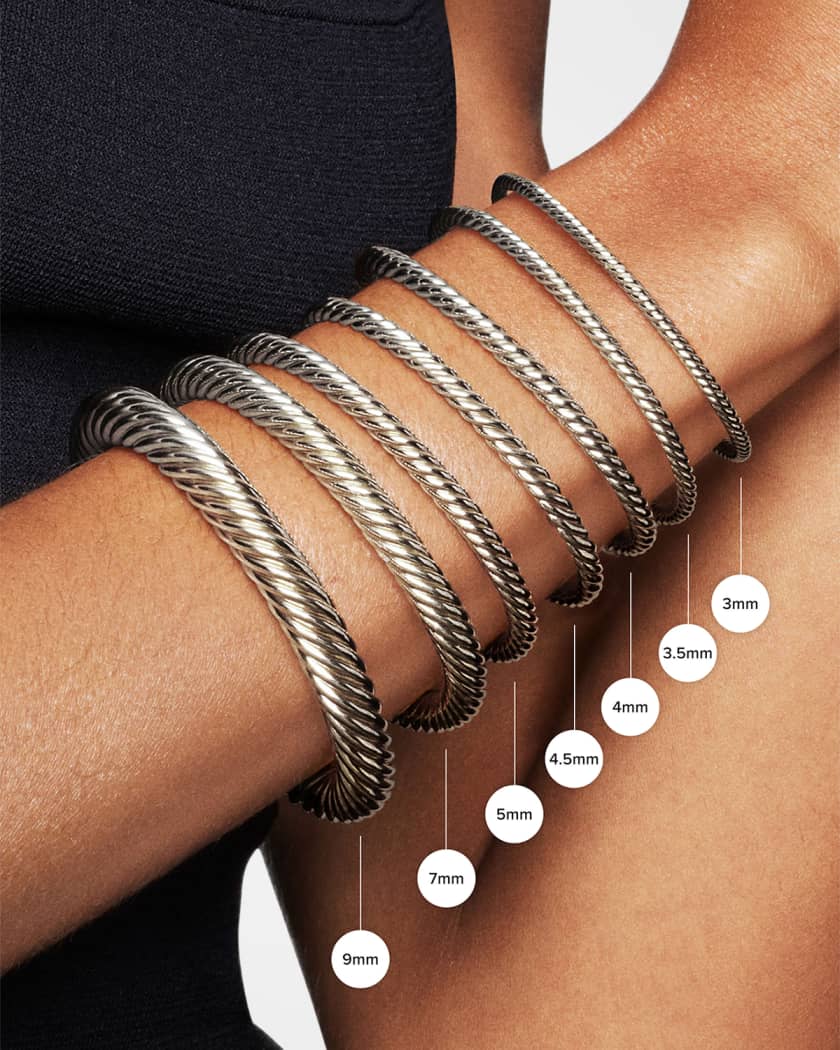 David Yurman Cable Bracelet with Gemstone and 14K Gold in Silver