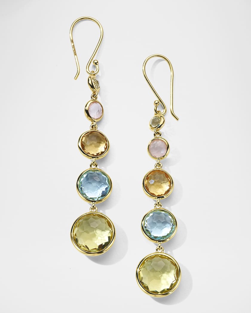 Lollitini 5 Stone Drop Earrings in 18K Gold