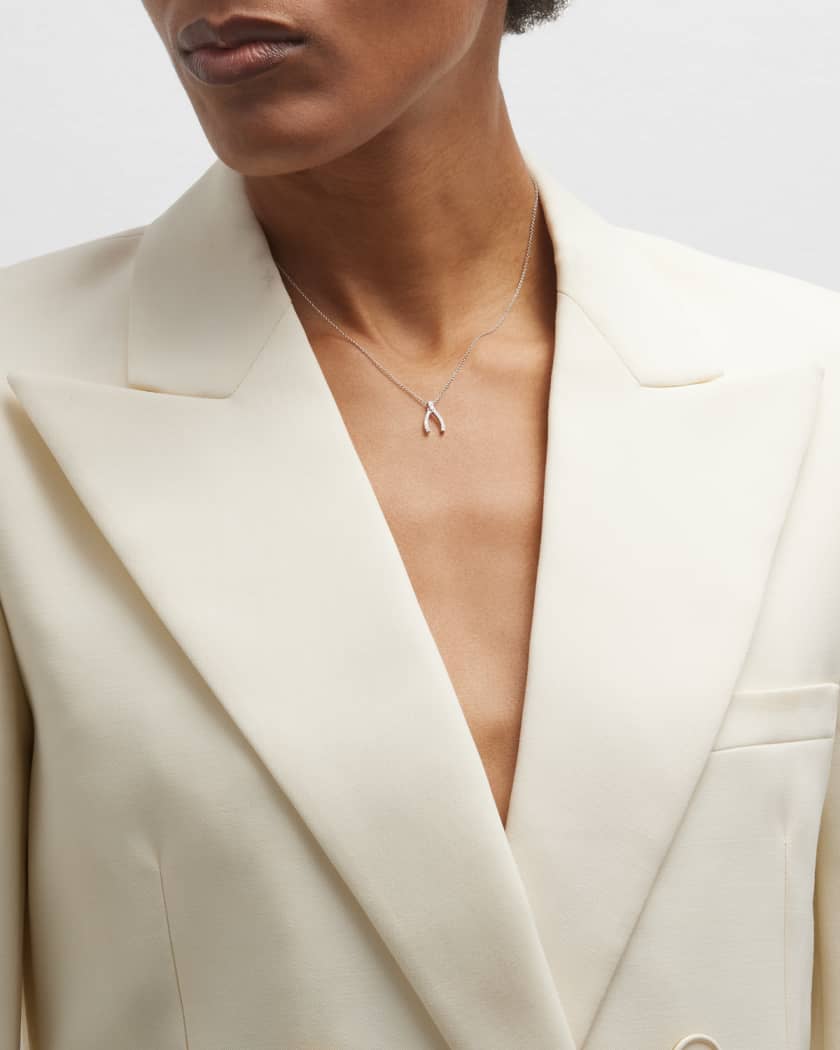Roberto Coin Pave Wishbone Necklace Neiman Marcus