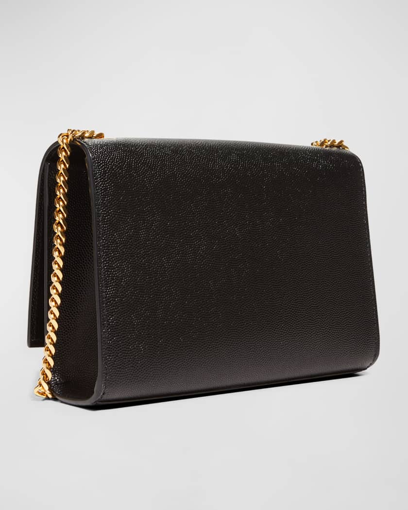 Black YSL-logo cage clutch bag, Saint Laurent