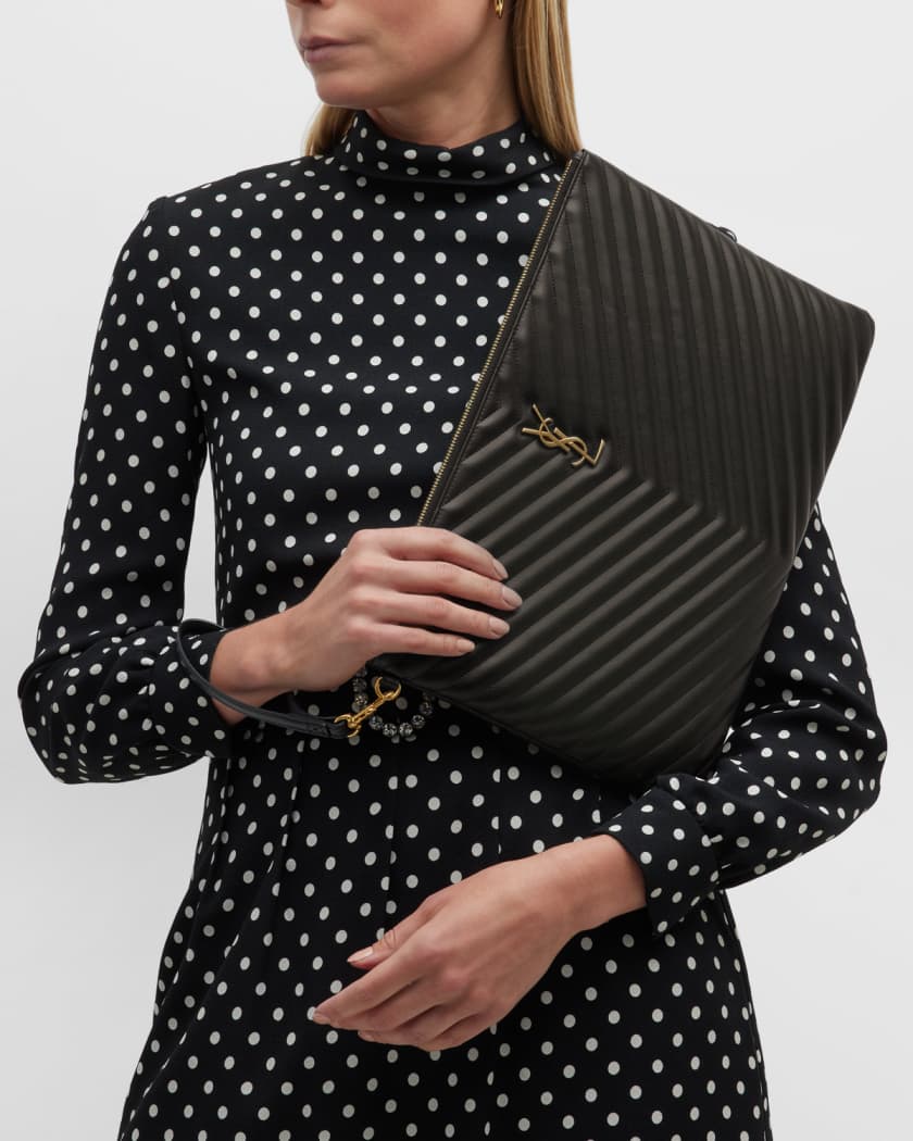 Ysl monogram 2025 wristlet pouch
