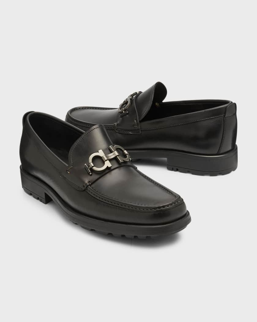 skal Halloween Optimal Ferragamo Men's David Leather Lug-Sole Loafers | Neiman Marcus