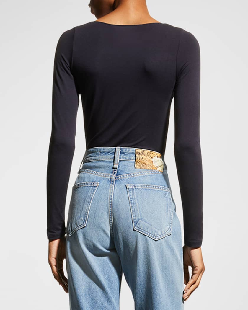 Soft Touch Marrow-Edge Long-Sleeve Top