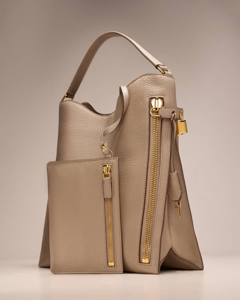 Tom Ford Alix Leather Shoulder Bag - Grey