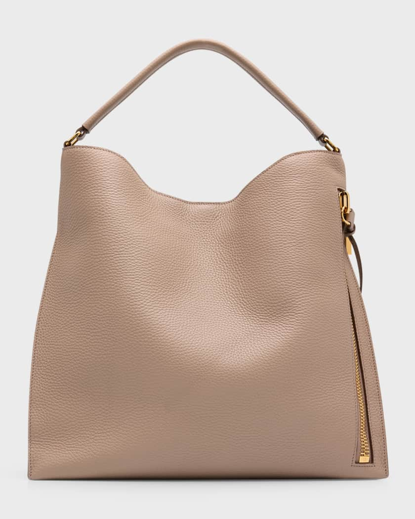 Tom Ford Mini TF Grain Leather Hobo Bag, Silk Taupe, Women's, Handbags & Purses Hobo Bags