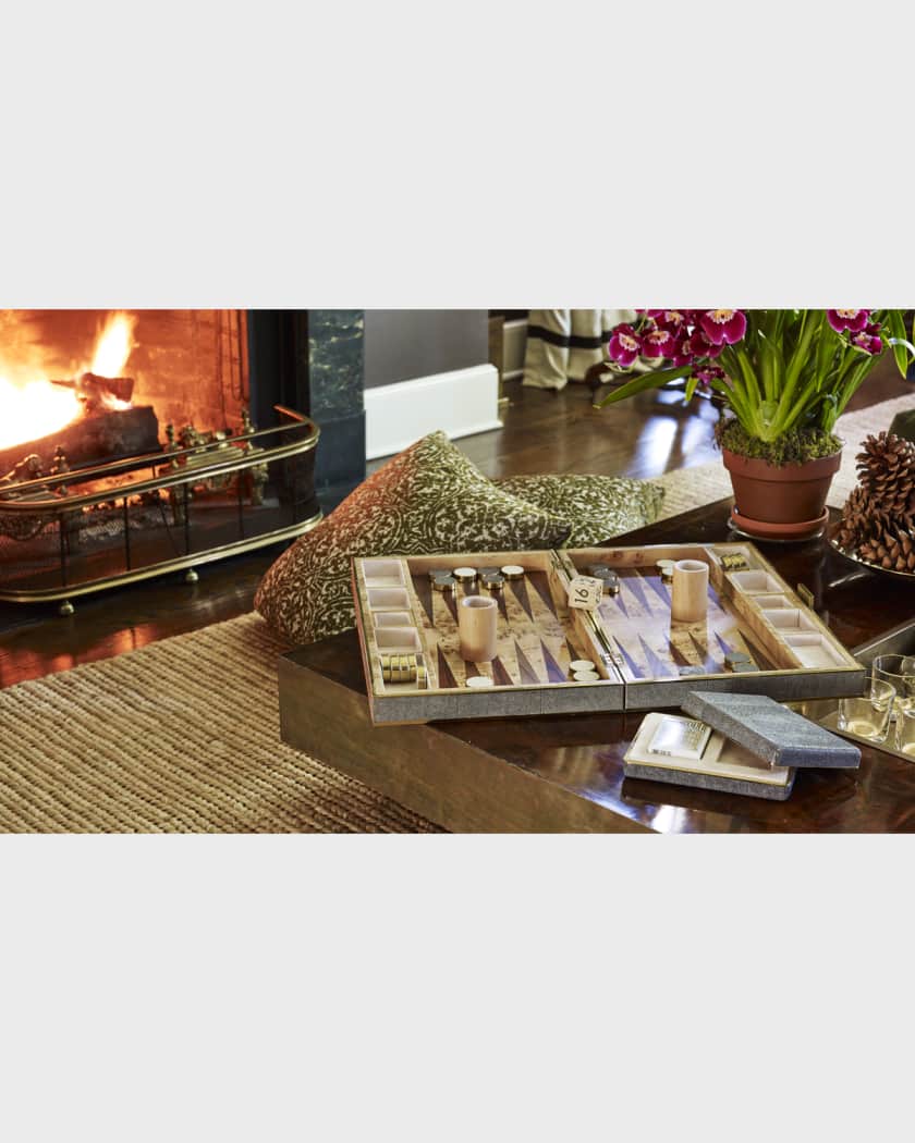 アランTHEVAULT10年58.9%&MachrieMoor56.2%セット AERIN Chocolate Faux Shagreen Backgammon Set | Neiman Marcus