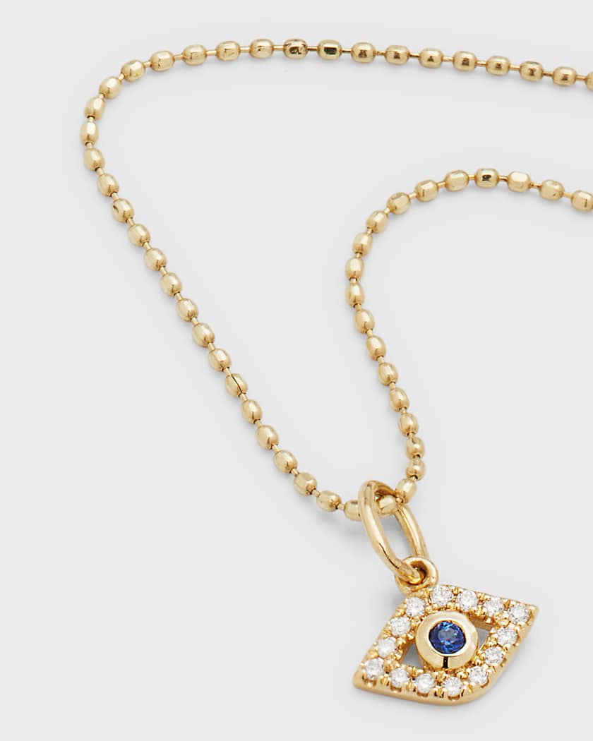 Sydney Evan 14k Gold Tiny Evil Eye Charm Necklace Neiman Marcus