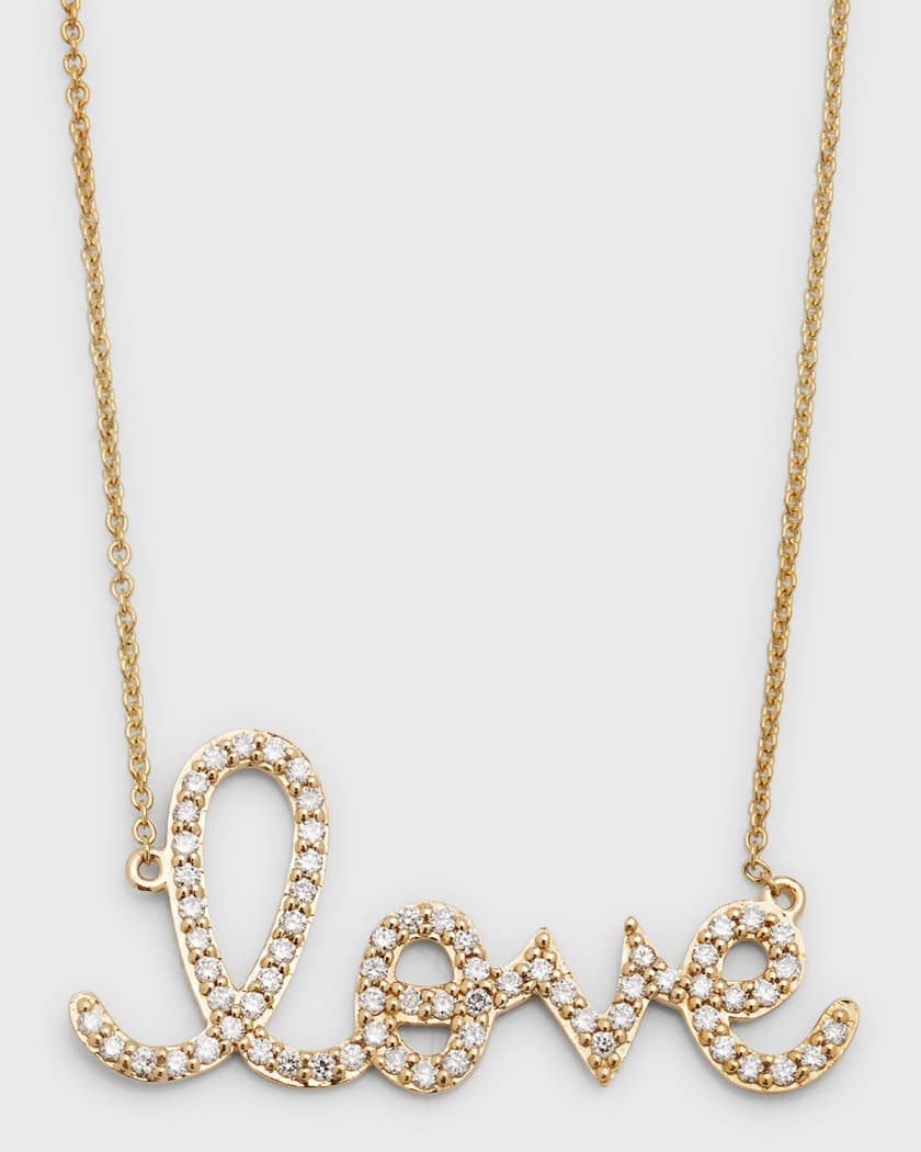 Shop Sydney Evan 14k Gold & Diamond Supersize Script Love Necklace