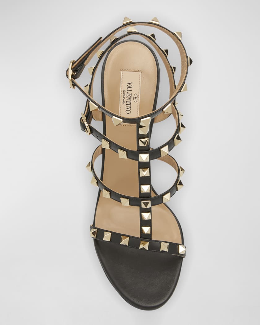 Valentino Garavani Rockstud 105mm Caged Leather Sandals | Neiman Marcus